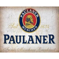 Paulaner Lager Beer Sign Retro Pub Bar Metal Tin Sign Poster 8x12 Inch