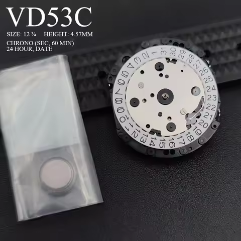 Japan Genuine VD53 Quartz Movement Modification Men Watch Mechanism VD53C with Battery Parts White 3