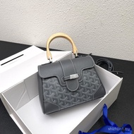 Y0QZ Ready Stock Dog Tooth Style Sagon Bag Mini Sigon Retro Wooden Handle Portable Diagonal Dual-use