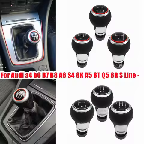 12mm Gear Shift Knob Lever Stick For Audi A3 A4 B6 B7 B8 A6 S4 8K A5 8T Q5 8R S Line / Ibiza 6J / Se
