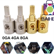 BAIHEE Car Speaker Wire Terminal, 0GA 4GA 8GA Pure Copper Car Audio Connector, Gold Silver Audio Amp