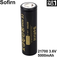 /Original Sofirn 21700 5000mAh/4000mah  Battery  Flat Top Head 3.7V 48A 10C Discharge HD Cell Lithiu