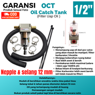OCT 12 mm oil Cath Tank Filter Uap Oli Mesin Variasi Sparepat Mobil Penampung Uap Oli Mesin Separato