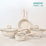 BOREINE Cookware Set Home Cooking Suitable For 2-5 People Wok Milk Pot Frying Pan Saucepan With Lid 