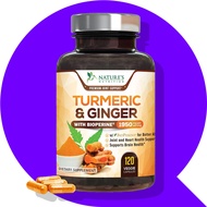Nature's Nutrition Turmeric Curcumin & Ginger with BioPerine 95% Curcuminoids 1950mg ,120 capsules