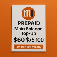 M1 Prepaid Main Balance Top-Up – $60 / $75 / $100 | 180-Day SIM Validity