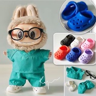 🏥 靚車工 手術服 🤩 現貨❗️包平郵💖 labubu  手術室 醫生 護士 護理員 獸醫 牙醫 醫護人員 救護員 Scrub 制服 醫美 美容 洞洞鞋 眼鏡 鞋 衫 仔 娃衣 17cm 公仔衫 企企