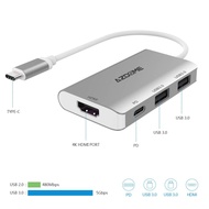 USB type C Hub, 3 in 1 Type C Hub Multi-function Adapter - 60W Power Delivery, USB C to HDMI, 2 x USB 3.0 Ports