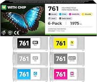 761 Ink Cartridge Set 6-Pack Compatible Replacement for HP 761 Ink CM997A CM992A CM993A CM994A CM995