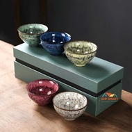 Set of 5 cups of five elements