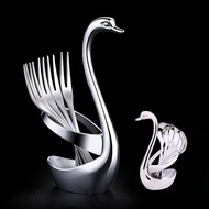 Swan Shape 304 Stainless Steel Coffee Spoon Fruit Fork Set Stirring Dessert [ZT0201] < John Family D