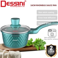 DESSINI ITALY 16CM Rhombus Sauce Pan Die Cast Aluminium Non Stick Milk Pot Frying Pan Casserole Bowl