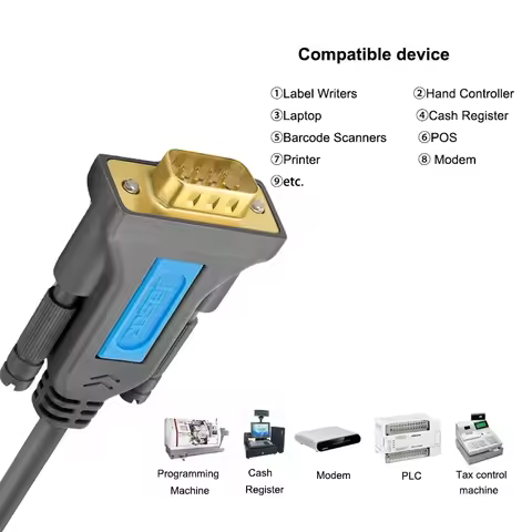 Jasoz USB to RS232 COM Port Serial Cable Adapter PDA 9 DB9 Pin Prolific PL2303 for Windows 7 8.1 10
