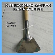 Sutil Nasi Goreng Pendek dari Stainless Steel TEBAL / Spatula Nasi Goreng 31cm Berbahan Stainless An