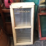 二手 早期 舊木窗 小木窗 2格窗🪟 米黃色 玻璃窗