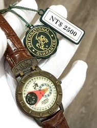 La Polo Army  1990年代 羅盤夜光錶盤 Water Resistant 生活防水 可正常使用 絕版正版 國際標準時間矯正 男石英錶-手圍20公分內 牌價2500元