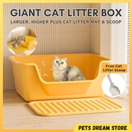 XL Cat Litter Box 50cm Cat litter mat Free cat litter scoop bekas pasir kucing besar Huge cat litter