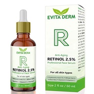 Evita Derm 2.5 Retinol Serum - With Hyaluronic Acid, Vitamin C & E, Peptide, Aloe Vera - Boost Colla