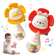 Weirtoya 2-Piece Baby Rattle Teeth Toys 3-6 Months, Suitable for 0-6 Months Baby Toys Sensory Toys w