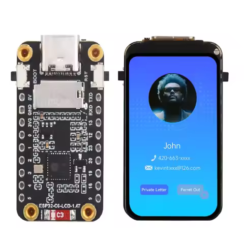 ESP32-C6 1.47inch Display Development Board, 172×320, 262K Color, Supports WiFi 6 & Bluetooth, ESP32