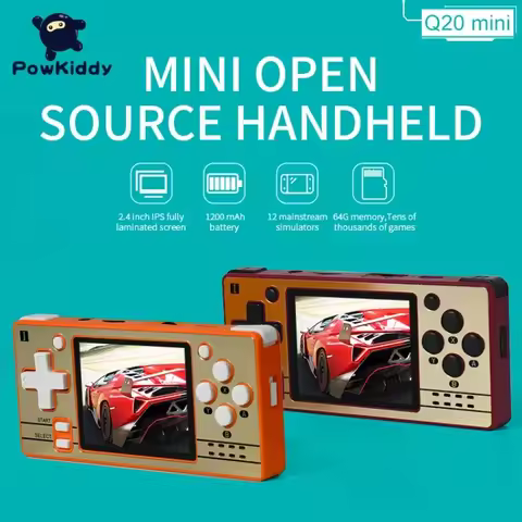 POWKIDDY Q20 MINI Open Source 2.4 Inch OCA Full Fit IPS Screen Handheld Game Console Retro PS1 New G