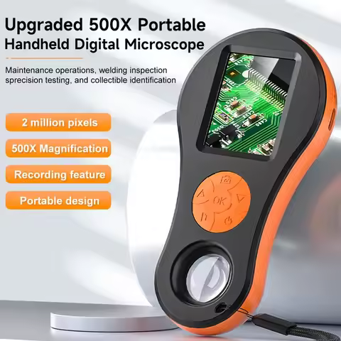 Digital Magnifier 2MP Video Portable Microscope 2.0'' Screen 8LEDs With Magnifying Glass Coin Examin