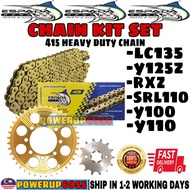 415 x 122L SET ESPADA HEAVY DUTY LC135 SRL 110 Y100 Y110 125Z RXZ CHAIN KIT SET SPROCKET RANTAI AJI 