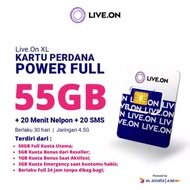 kartu perdana live.on XL 55GB, 50gb, 45gb, 40gb/30hari