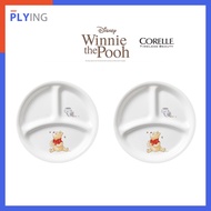 CORELLE Winnie the Pooh 3 Divided Round Plate 2 Pieces set