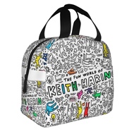 Keith Haring Lunch Bag Lunch Box Bag Insulated Fashion Tote Bag Lunch Bag for Kids and Adults