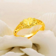 Couple Ring 916 Gold Pawnable Ring for Women Men Adjustable Open Ring Jewelry Fashion Cincin Perempu