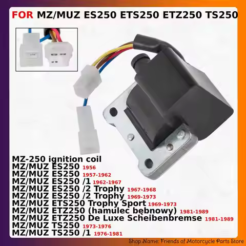 12V Ignition Coil Assy Parts for MZ-250 MZ/MUZ ES250 /1/2 Trophy / ETS250 Trophy Sport / ETZ250 Hamu