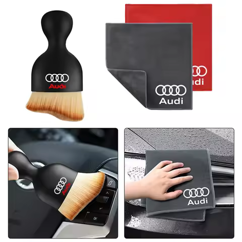 MJ8878 Car interior stickers Suede Double-Faced Car Towels Cleaning Drying Cloth with Car brush For 