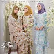 Kurung Moden Armani – Floral Printed | Batwing Design | Sulam Eksklusif