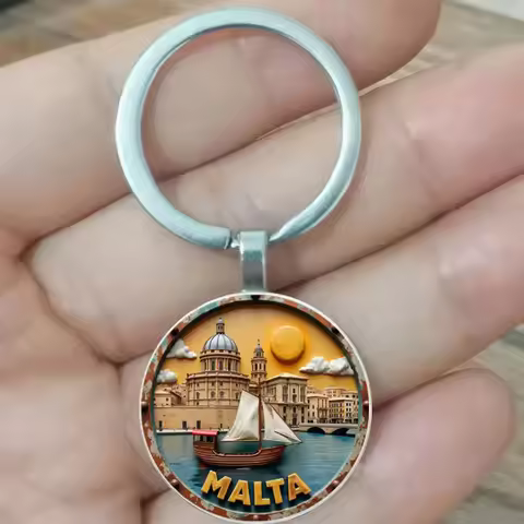 Malta souvenir keychain Malta landmarks and sailing birthdays, anniversaries, festivals