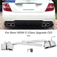 For Mercedes-Benz W204 C180 C200 C220 C260 C250 Exhaust System Upgrade C63 Quad Muffler Tailpipe Noz