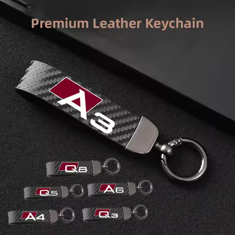 Leather car keychain Horseshoe Buckle Jewelry for audi A3 A4 A5 A6 A7 A8 Q3 Q5 Q7 Q8 car accessories