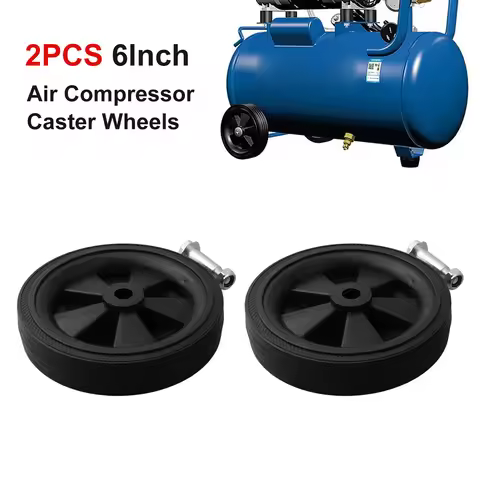 2pcs Air Compressor Caster Wheels 6 Inch Non-Slip Silent Plastic For Air Pumps Oil-free Machines Air