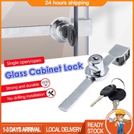 Safety Lock Glass Cabinet Lock with Keys Sliding Window Glass Door Lock Shop Showcase Counter Cabine