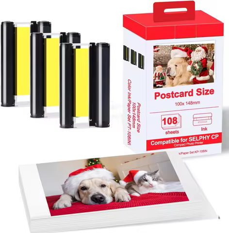Compatible for Canon Selphy Color Ink and Paper Set CP1500 CP1300 CP1200 CP910 CP900 Photo Paper Pri