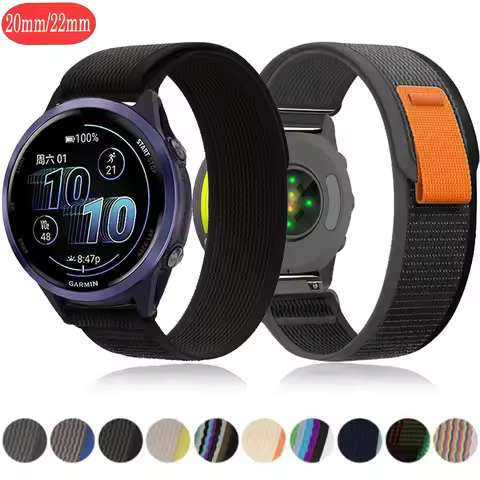 20mm 22mm Nylon Loop Strap for Garmin Forerunner 970 965 955 570 745 165 55 Sports Bracelet Garmin V