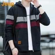 Jeep | เสื้อคลุมขนสัตว์ผสมสีพร้อมหมวกกันหนาว