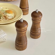 Oak Pepper Grinder Manual Pepper Powder Sea Salt Seasoning Bottle Freshly Ground Sichuan Pepper Blac