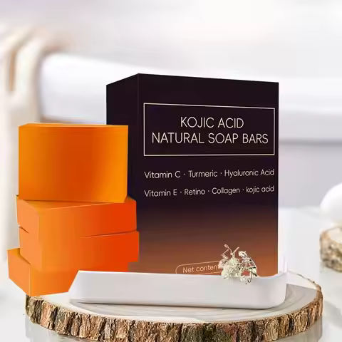 4pcs Lemon Soap Koji Acid Handmade Soap Turmeric Soap Bath Soap, Used for Bathing and Washing Face, 