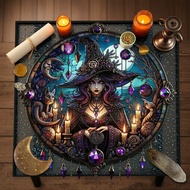 1pc Witchy Stained Glass Altar Cloth for Spiritual Decor & Sacred Space Kain Meja Sembahyang Kaca Be