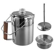 Camping Coffee Pot Stainless Steel Percolator Coffee Pot for Outdoor 9 Cups for Group Camping Hiking