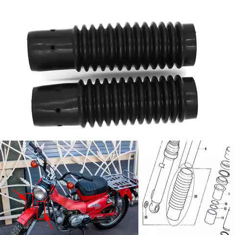 Motorcycle Fork Boots Gaiters Shock Absorber Cover Boot Set For Honda S90 CT 90 110 CB 125 Trail Rep