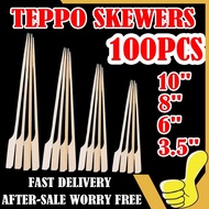 【100pcs】Teppo Skewer BBQ Sticks Burger Skewers Kebab Stick Skewer Barbeque Disposable Fruit Kabob