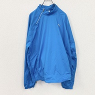 古著PUMA套頭夾克，半拉鍊，刺繡logo，淺藍色，XL碼