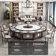 BW88/ Beijiang Electric Dining Table Hotel Large round Table New Chinese Marble Stone Plate Household Solid Wood Dining